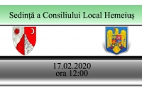 Ședință ordinară a Consiliului local în data de 17 februarie 2020, ora 12:00