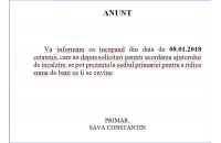 Acordare ajutor de încălzire începând cu 08.01.2018