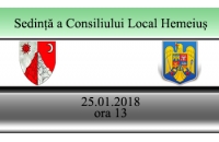 Ședintă ordinară a consiliului local în data 25 ianuarie 2018 ,ora 13 ,00 in sala de sedinte a Primariei Hemeius